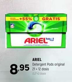 Oferta de Ariel - Detergent Pods Original 21+12 Dosis por 8,95€ en Coviran