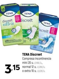 Oferta de Tena - Discreet Compresa Incontinencia por 3,15€ en Coviran