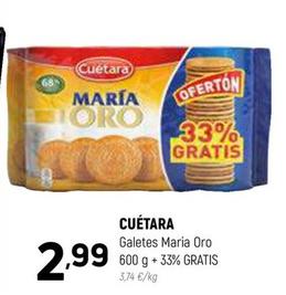 Oferta de Cuétara - Galetes Maria Oro por 2,99€ en Coviran