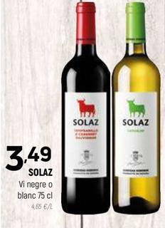 Oferta de Solaz - Vi Negre O Blanc por 3,49€ en Coviran