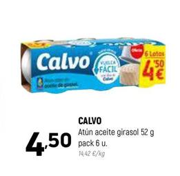 Oferta de Calvo - Atún Aceite Girasol Pack 6 U. por 4,5€ en Coviran