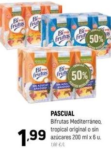 Oferta de Pascual - Bifrutas Mediterráneo, Tropical Original O Sin Azúcares por 1,99€ en Coviran