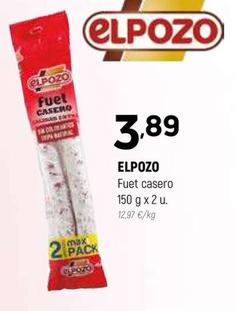 Oferta de Elpozo - Fuet Casero por 3,89€ en Coviran