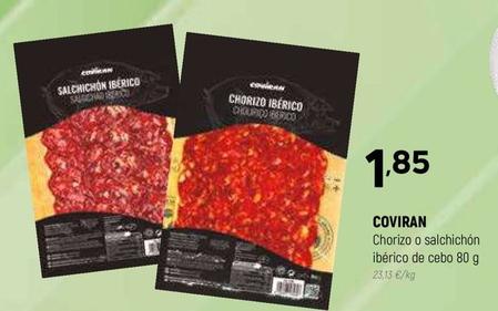 Oferta de Coviran - Chorizo O Salchichón Ibérico De Cebo por 1,85€ en Coviran