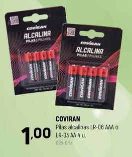 Oferta de Coviran - Pilas Alcalinas LR-06 AAA o LR-03 AA 4 u por 1€ en Coviran