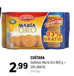 Oferta de Cuétara - Galletas María Oro por 2,99€ en Coviran