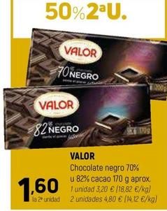 Oferta de Valor - Chocolate Negro 70% U 82% Cacao por 3,2€ en Coviran