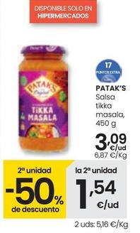 Oferta de Patak's - Salsa Tikka Masala por 3,09€ en Eroski