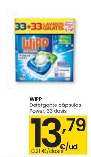 Oferta de Wipp - Detergente Cápsulas Power por 13,79€ en Eroski
