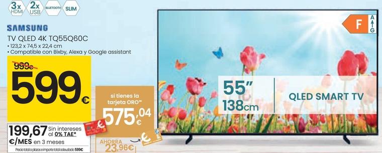 Oferta de Samsung - TV QLED 4K TQ55Q60C por 599€ en Eroski
