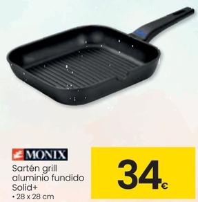Oferta de Monix - Sarten Grill Aluminio Fundido por 34€ en Eroski