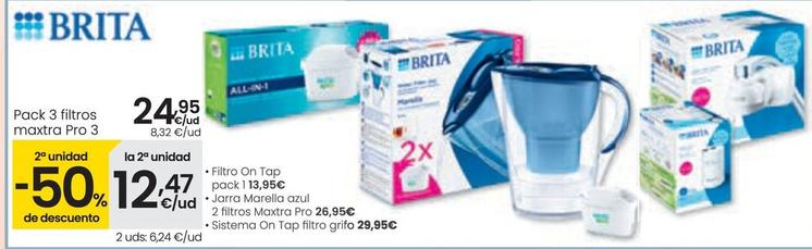 Oferta de Brita - Pack 3 Filtros Maxtra Pro 3 por 24,95€ en Eroski