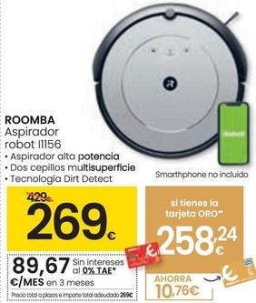 Oferta de Roomba - Aspirador Robot L1156 por 269€ en Eroski