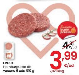 Oferta de Eroski - Hamburguesa De Vacuno por 3,99€ en Eroski