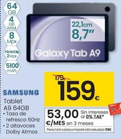Oferta de Samsung - Tablet A9 64gb por 159€ en Eroski