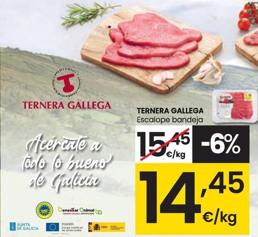 Oferta de Ternera Gallega - Escalope Bandeja por 14,45€ en Eroski