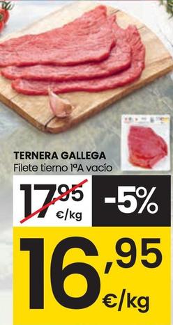Oferta de Ternera Gallega - Filete Tierno por 16,95€ en Eroski