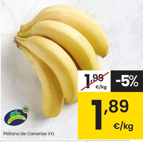 Oferta de Plátanos De Canarias XXL por 1,89€ en Eroski
