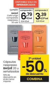 Oferta de Baqué Café - Café Lungo Compatible Nespresso por 6,79€ en Eroski