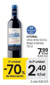Oferta de Otoñal - Vino Tinto D.O.C. Rioja Crianza por 7,99€ en Eroski