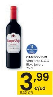 Oferta de Campo Viejo - Vino Tinto D.O.C Rioja Joven por 3,99€ en Eroski