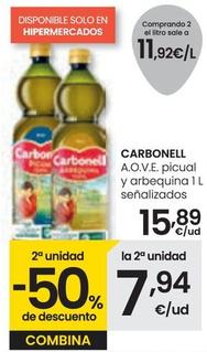 Oferta de Carbonell - A.O.V.E. Picual Y Arbequina por 15,89€ en Eroski