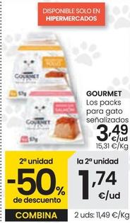 Oferta de Gourmet - Los Packs Para Gato por 3,49€ en Eroski