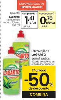 Oferta de Lagarto - Lavavajillas Mano Higiene por 1,41€ en Eroski