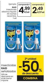 Oferta de Raid - Insecticida Eléctrico Liquido 45 Noches Recambio por 4,99€ en Eroski