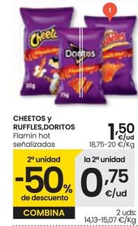Oferta de Cheetos Y Ruffles,Doritos - Flamin Hot por 1,5€ en Eroski