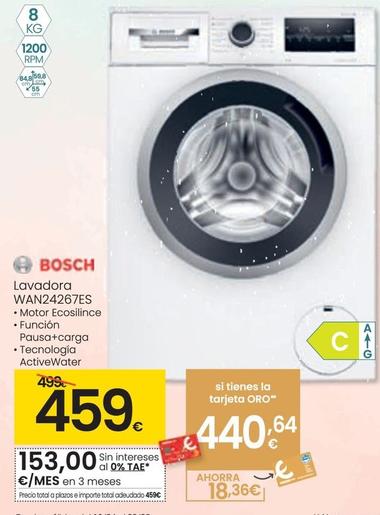 Oferta de Bosch - Lavadora WAN24267ES por 459€ en Eroski