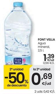 Oferta de Font Vella - Agua Mineral por 1,39€ en Eroski