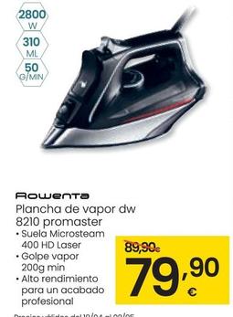 Oferta de Rowenta - Plancha De Vapor Dw 8210 Promaster por 79,9€ en Eroski