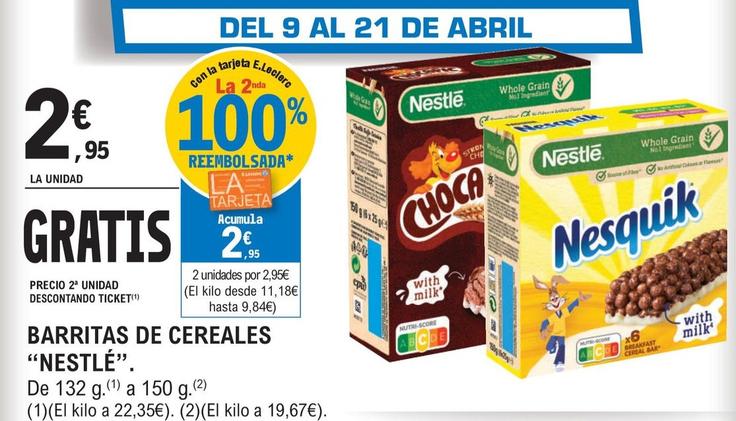 Oferta de Nestlé - Barritas De Cereales por 2,95€ en E.Leclerc
