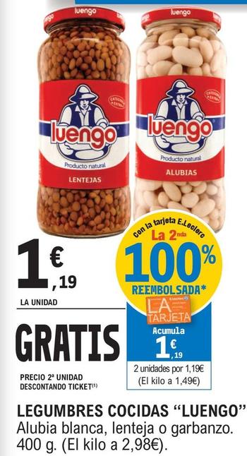 Oferta de Luengo - Legumbres Cocidas por 1,19€ en E.Leclerc