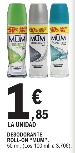 Oferta de Mum - Desodorante Roll-on por 1,85€ en E.Leclerc