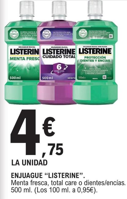 Oferta de Listerine - Enjuague  por 4,75€ en E.Leclerc