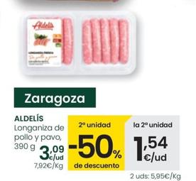 Oferta de Aldelís - Longaniza De Pollo Y Pavo por 3,09€ en Eroski