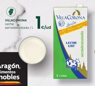 Oferta de Villacorona - Leche Semidesnatada por 1€ en Eroski