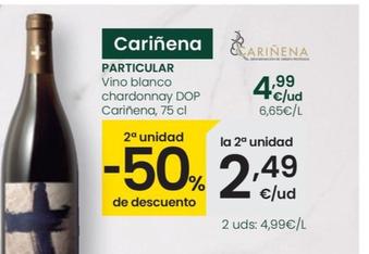 Oferta de Particular - Vino Blanco Chardonnay DOP Cariñena por 4,99€ en Eroski