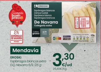 Oferta de Eroski - Espárragos Blancos Extra D.O. Navarra 6/9 por 3,3€ en Eroski