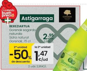 Oferta de Bereziartua - Sidra Natural Gorenak por 2,95€ en Eroski