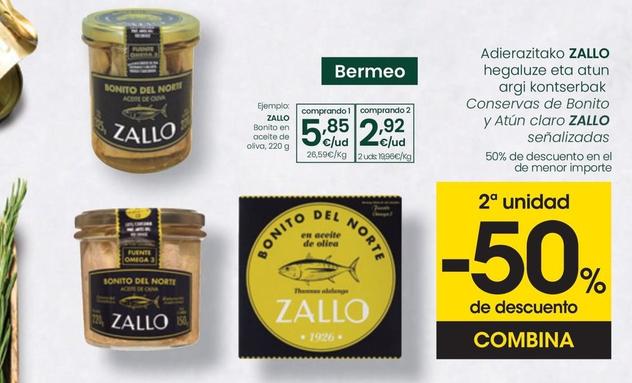 Oferta de Zallo - Bonito En Aceite De Oliva por 5,85€ en Eroski
