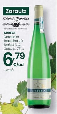 Oferta de Arregi - Txakoli D.o. Getaria por 6,79€ en Eroski