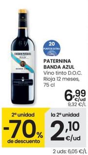 Oferta de Paternina - Banda Azul Vino Tinto D.O.C. Rioja 12 Meses por 6,99€ en Eroski
