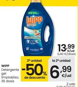 Oferta de Wipp - Detergente Gel Limpio&liso, 35 Dosis por 13,99€ en Eroski