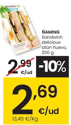 Oferta de Ñaming - Sandwich Delicious Atun Huevo por 2,69€ en Eroski