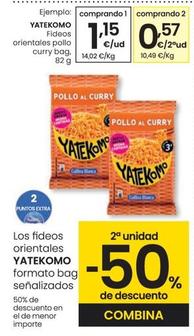 Oferta de Yatekomo - Fideos Orientales Polo Curry Bag por 1,15€ en Eroski