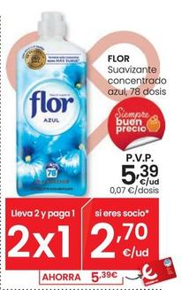 Oferta de Flor - Suavizante Concentrado Azul por 5,39€ en Eroski