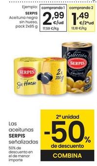 Oferta de Serpis - Aceituna Negra Sin Hueso por 2,99€ en Eroski
